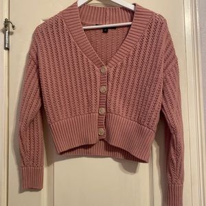 Marc fisher pink cropped cardigan size medium